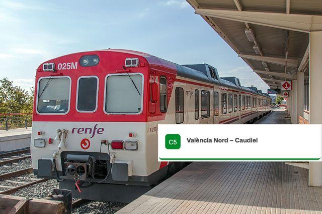 Cercanías Valencia. Line C5 València Nord - Caudiel: Map, schedules and fares of Renfe commuter trains in Valencia